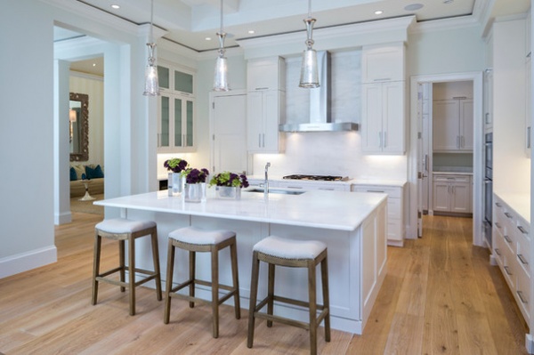 Transitional Kitchen by Legno Bastone Wide Plank Flooring