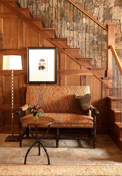 Rustic Entry by Robert Brown Interior Design