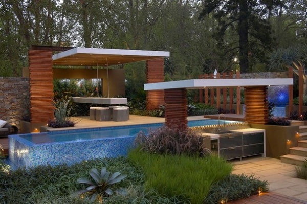 Contemporary Pool by Dean Herald-Rolling Stone Landscapes