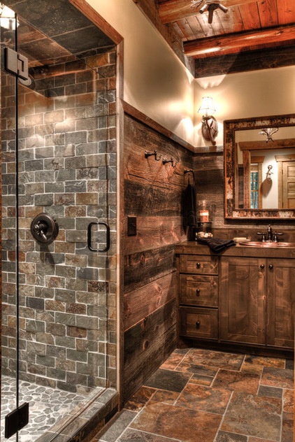 Rustic Bathroom by Lands End Development - Designers & Builders