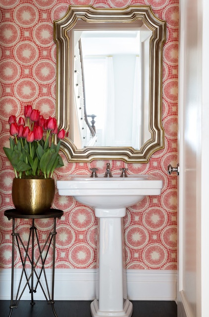 Transitional Powder Room by Chango & Co.