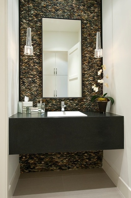 Contemporary Powder Room by TATUM BROWN CUSTOM HOMES