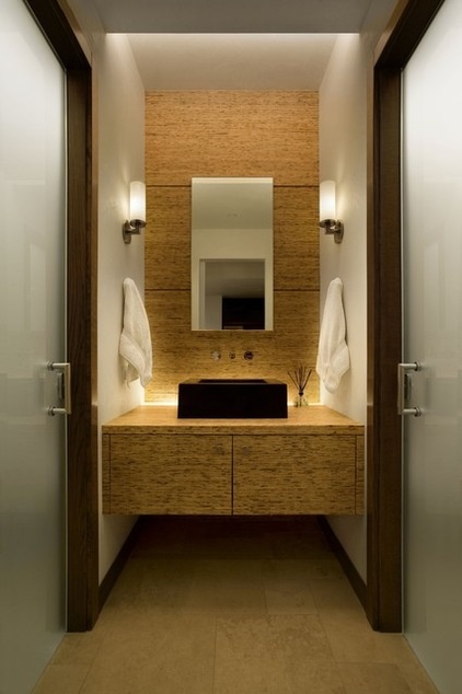 Contemporary Powder Room by 186 Lighting Design Group - Gregg Mackell