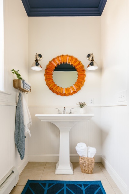 Transitional Powder Room by Holly Hickey Moore