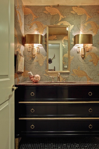 Traditional Powder Room by Leslie Hayes Interiors