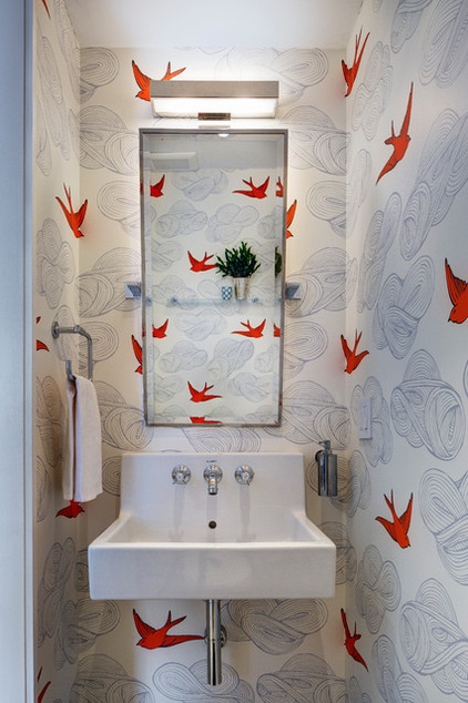 Transitional Powder Room by Barker Freeman Design Office Architects pllc