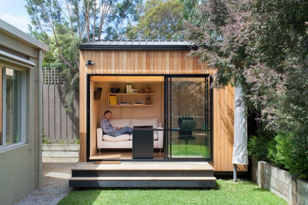 Contemporary Garage And Shed by Backyard Room