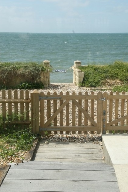 Beach Style Landscape Oak path to sea