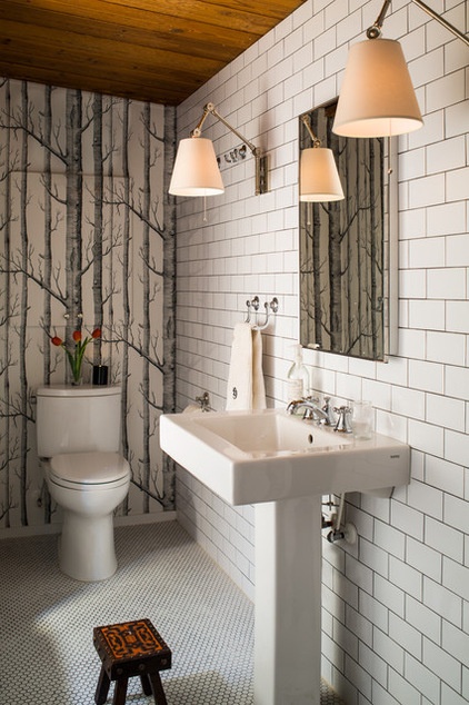 Contemporary Powder Room by Heather Garrett Design