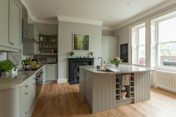 Soft Hues Create a Calm Mood in a Historic Kitchen