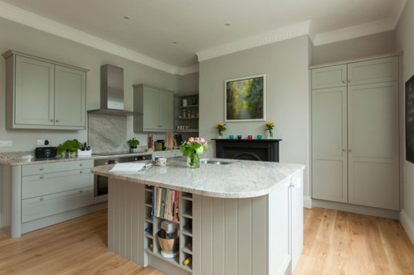 Soft Hues Create a Calm Mood in a Historic Kitchen