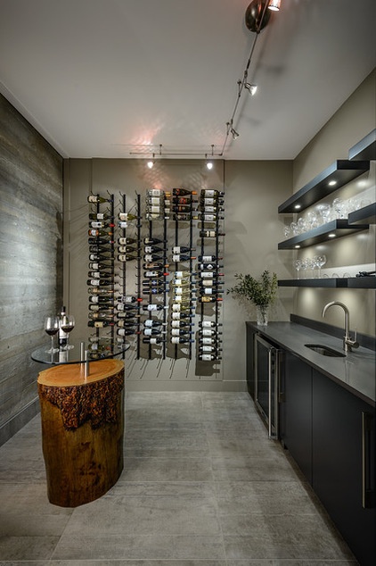 Contemporary Wine Cellar by Joshua Lawrence Studios INC