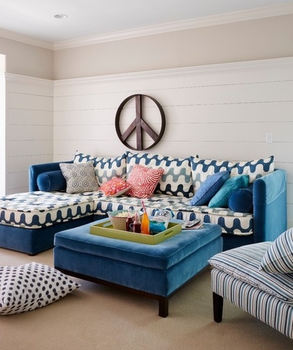 Beach Style Family Room by Andrew Howard Interior Design