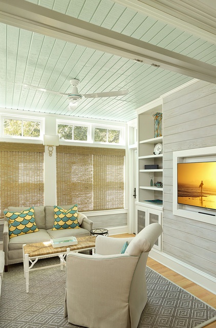 Beach Style Family Room by Renaissance South Construction Co.