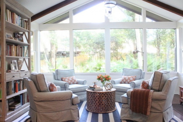 Beach Style Sunroom by Lauren Leonard Interiors