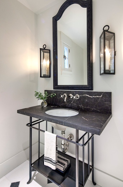 Farmhouse Powder Room by Giffin & Crane General Contractors, Inc.