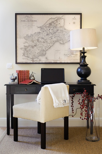 Transitional Home Office by Robertson Lindsay Interiors