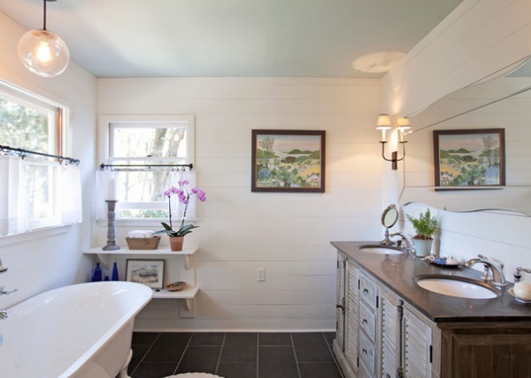 Farmhouse Bathroom by Holmes + Salter Interiors