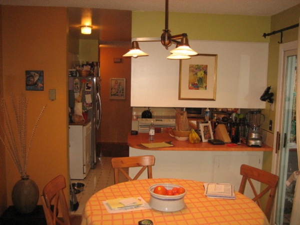 Throw-back Kitchen Gains Countertop Space, Color and Storage