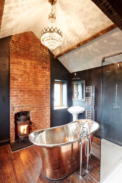 Farmhouse Bathroom by Hart Design And Construction