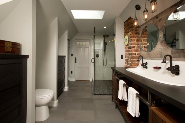 Industrial Bathroom by Four Brothers LLC