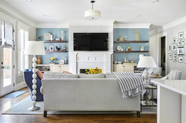 Transitional Living Room by Rachel Oliver Design, LLC