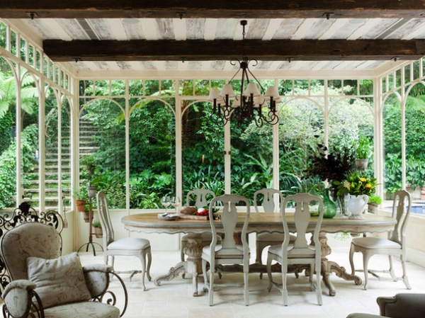 Traditional Sunroom by Marylou Sobel Interior Design