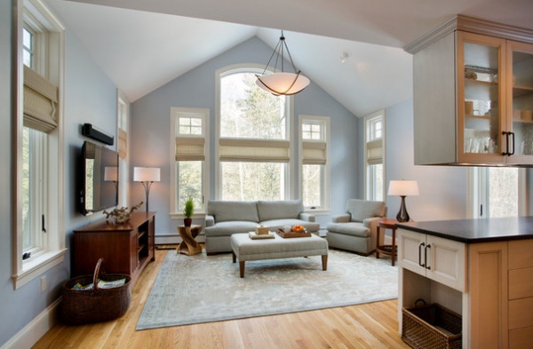 Transitional Family Room by Thomas Buckborough & Associates