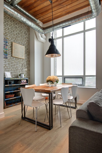 Industrial Dining Room by Andrew Snow Photography