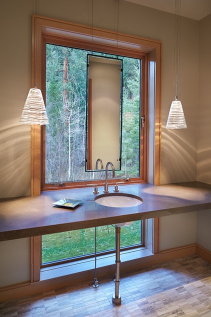 Modern Powder Room by FINNE Architects