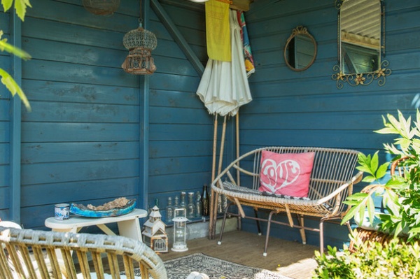 Eclectic Patio by Margot Hartford Photography