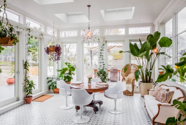 Eclectic Sunroom by Melissa Miranda Interior Design