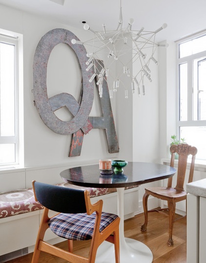 Eclectic Dining Room by Wettling Architects