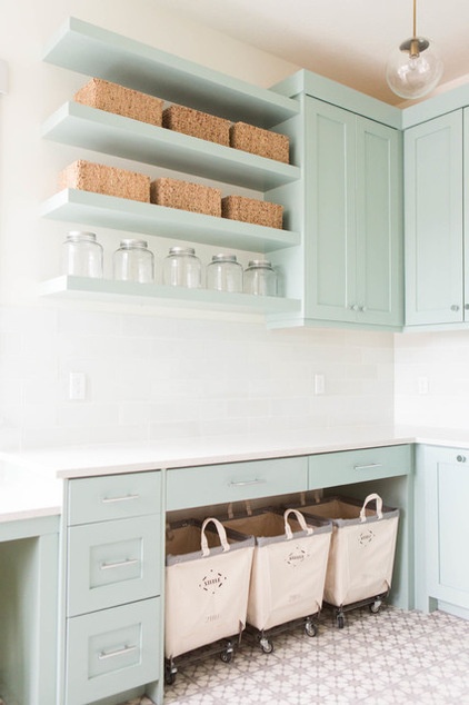 Transitional Laundry Room by Ashley Winn Design