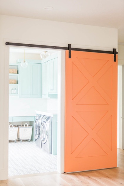 Transitional Laundry Room by Ashley Winn Design