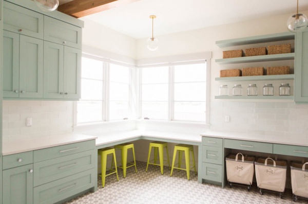 Transitional Laundry Room by Ashley Winn Design