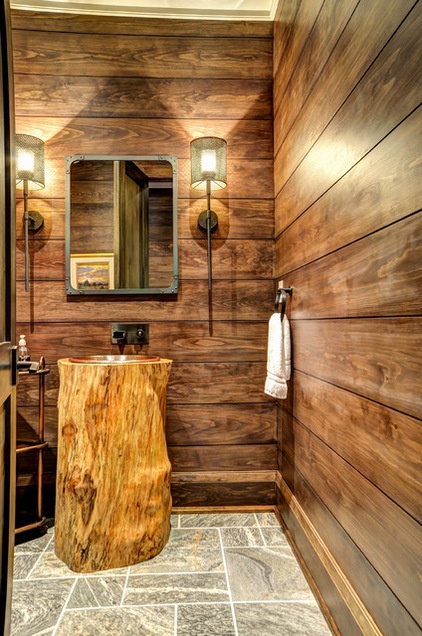 Rustic Powder Room by The Muskoka Stone Co.