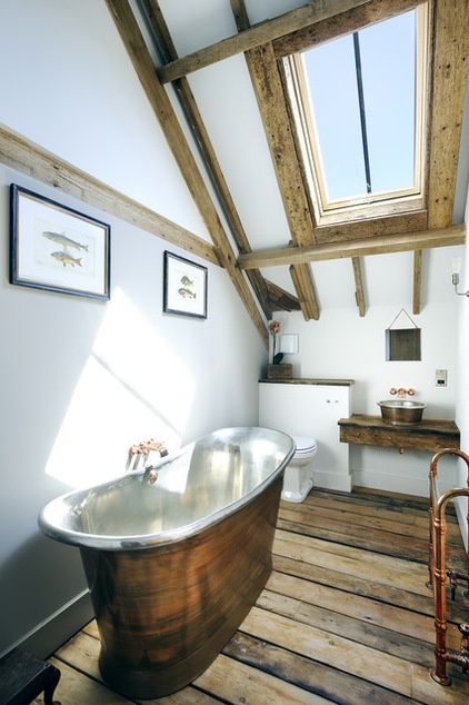 Farmhouse Bathroom by PAD studio