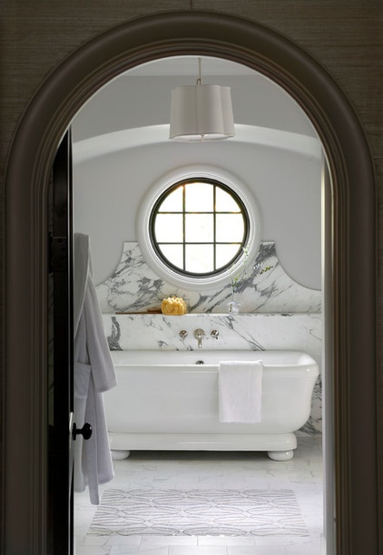 Transitional Bathroom by Lara Prince Designs, Inc.