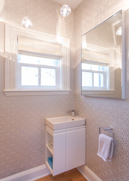 Transitional Powder Room by Hammond Design