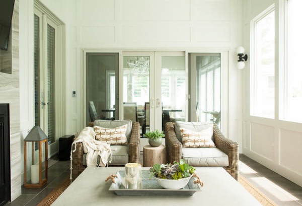 Transitional Sunroom by Callahan Interiors