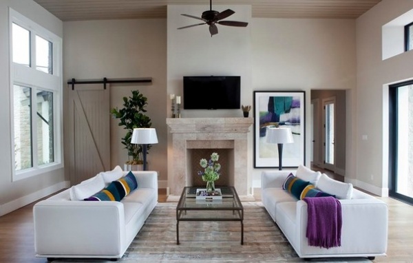 Contemporary Family Room by Kim Ledlie Design